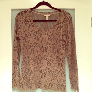 Banana Republic taupe lace top